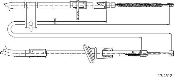 Cabor 17.2512 - Тросик, cтояночный тормоз autospares.lv