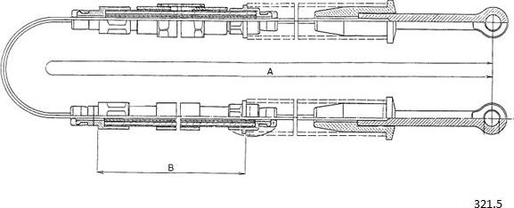 Cabor 321.5 - Тросик, cтояночный тормоз autospares.lv