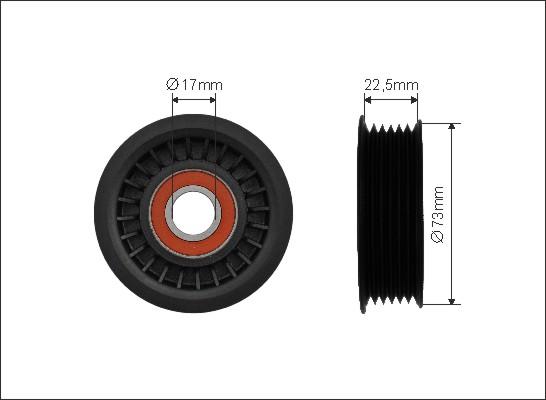 Caffaro 486-00 - Ролик, поликлиновый ремень autospares.lv