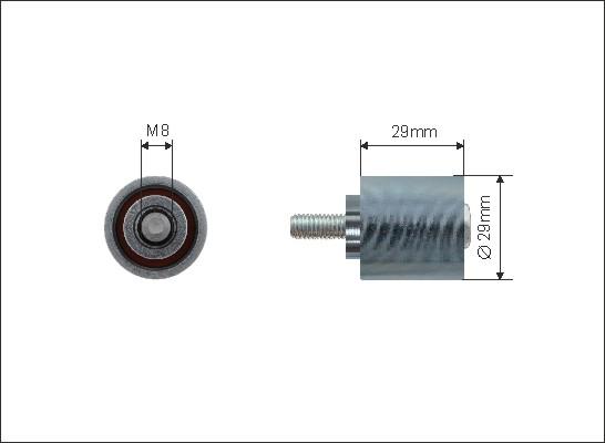 Caffaro 500443 - Направляющий ролик, зубчатый ремень ГРМ autospares.lv