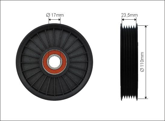 Caffaro 500572 - Ролик, поликлиновый ремень autospares.lv