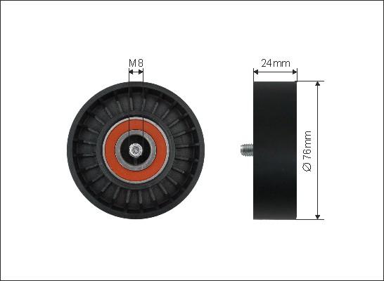 Caffaro 500053 - Ролик, поликлиновый ремень autospares.lv