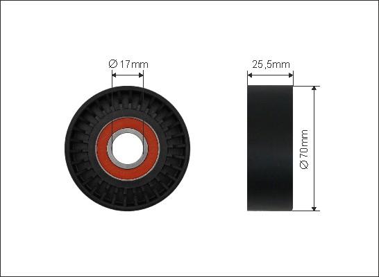 Caffaro 500192 - Ролик, поликлиновый ремень autospares.lv