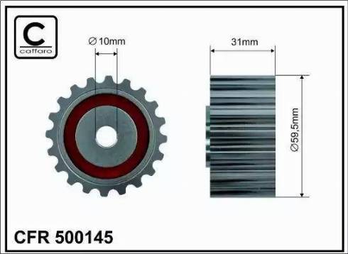 Caffaro 500145 - Направляющий ролик, зубчатый ремень ГРМ autospares.lv