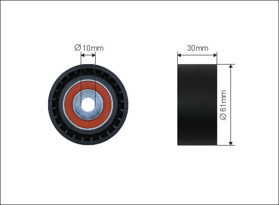 Caffaro 500142 - Направляющий ролик, зубчатый ремень ГРМ autospares.lv