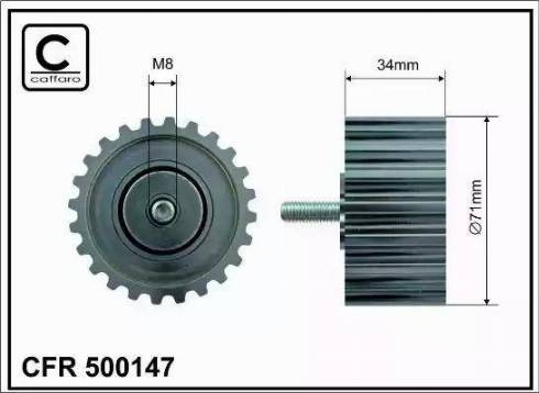 Caffaro 500147 - Направляющий ролик, зубчатый ремень ГРМ autospares.lv