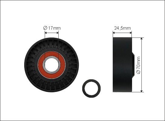 Caffaro 500110 - Ролик, поликлиновый ремень autospares.lv