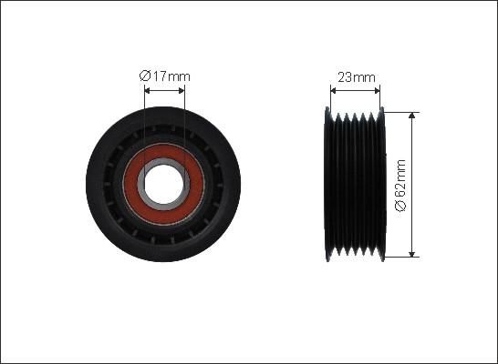 Caffaro 500173 - Ролик, поликлиновый ремень autospares.lv