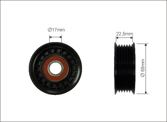 Caffaro 500219 - Ролик, поликлиновый ремень autospares.lv