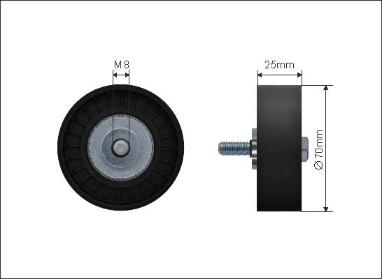 Caffaro 500220 - Ролик, поликлиновый ремень autospares.lv