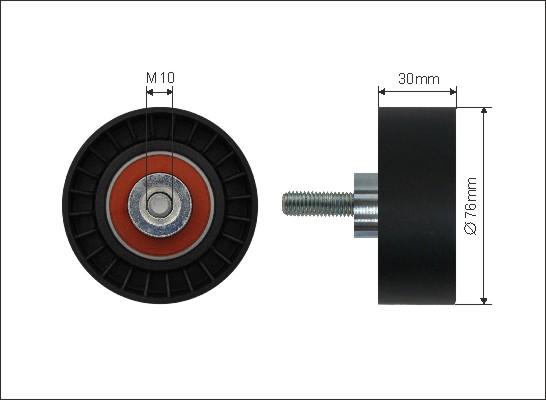 Caffaro 18-10 - Ролик, поликлиновый ремень autospares.lv