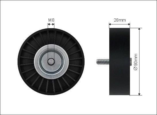 Caffaro 29-00 - Ролик, поликлиновый ремень autospares.lv