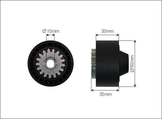 Caffaro 203-68 - Ролик, поликлиновый ремень autospares.lv