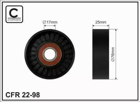 Caffaro 22-98 - Ролик, поликлиновый ремень autospares.lv