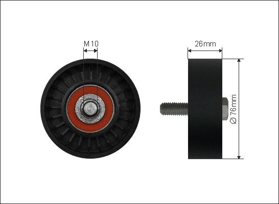 Caffaro 22-36 - Ролик, поликлиновый ремень autospares.lv