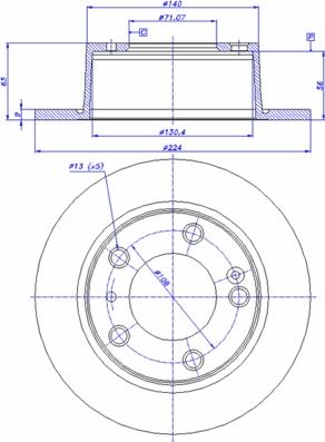 A.B.S. 16053 - Тормозной диск autospares.lv