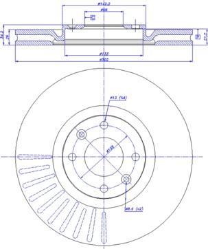 CAR DF1256 - Тормозной диск autospares.lv