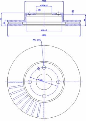 CAR WH2243 - Тормозной диск autospares.lv