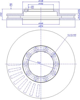 CAR 150.540 - Тормозной диск autospares.lv