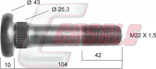 Casals 21133 - Шпилька ступицы колеса autospares.lv