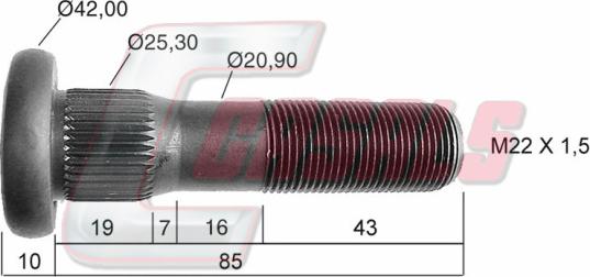 Casals 21125 - Шпилька ступицы колеса autospares.lv