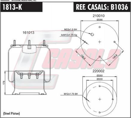 Casals B1036 - Кожух пневматической рессоры autospares.lv