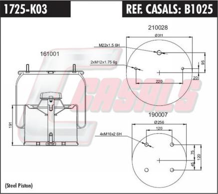Casals B1025 - Кожух пневматической рессоры autospares.lv