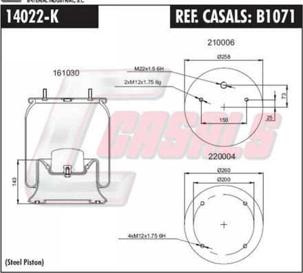 Casals B1071 - Кожух пневматической рессоры autospares.lv