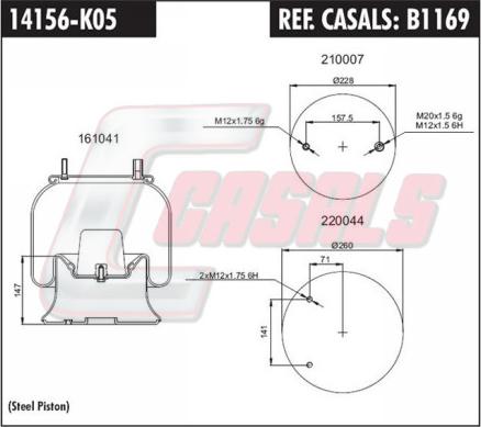 Casals B1169 - Кожух пневматической рессоры autospares.lv