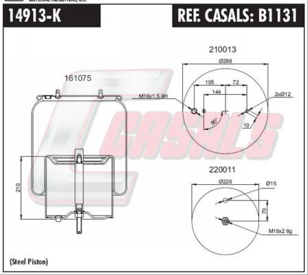 Casals B1131 - Кожух пневматической рессоры autospares.lv