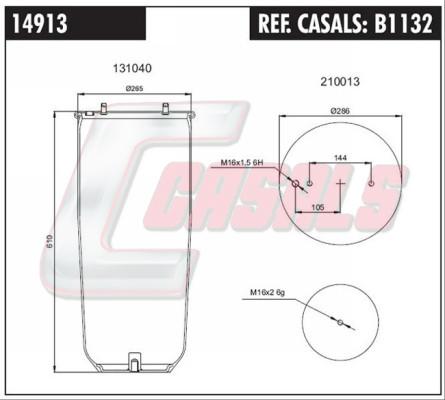 Casals B1132 - Кожух пневматической рессоры autospares.lv