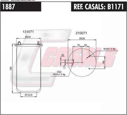 Casals B1171 - Кожух пневматической рессоры autospares.lv