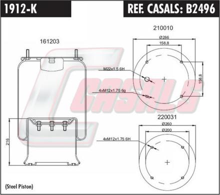Casals B2496 - Кожух пневматической рессоры autospares.lv
