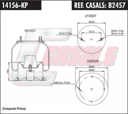 Casals B2457 - Кожух пневматической рессоры autospares.lv