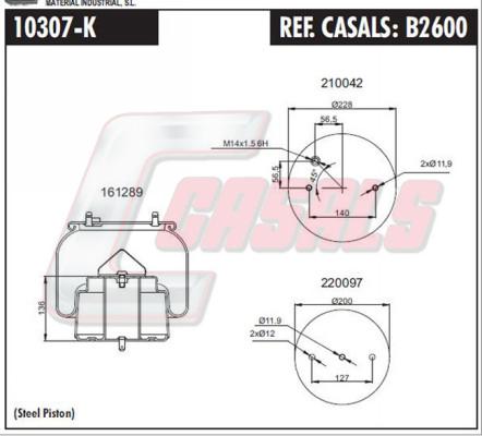 Casals B2600 - Кожух пневматической рессоры autospares.lv