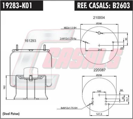 Casals B2603 - Кожух пневматической рессоры autospares.lv