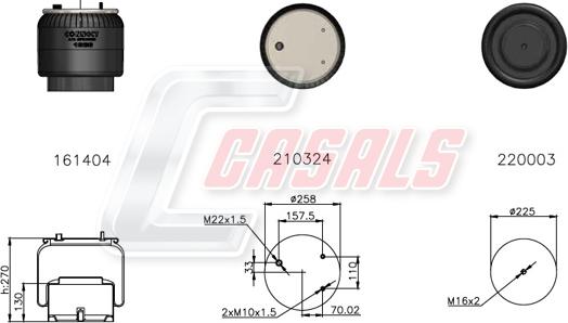 Casals B2828 - Кожух пневматической рессоры autospares.lv