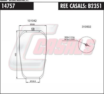 Casals B2351 - Кожух пневматической рессоры autospares.lv