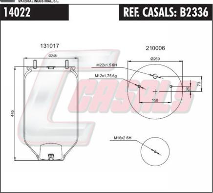 Casals B2336 - Кожух пневматической рессоры autospares.lv