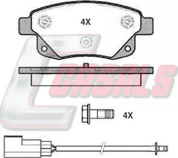 Casals BKM486 - Тормозные колодки, дисковые, комплект autospares.lv