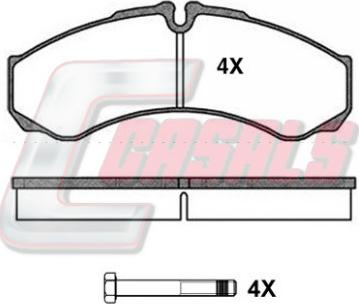 Casals BKM001 - Тормозные колодки, дисковые, комплект autospares.lv