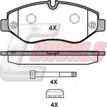 Casals BKM115 - Тормозные колодки, дисковые, комплект autospares.lv