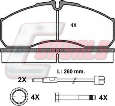 Casals BKM1390 - Тормозные колодки, дисковые, комплект autospares.lv