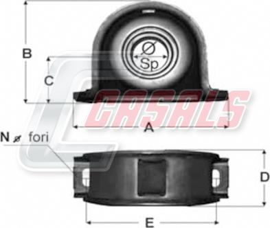 Casals ST39 - Подшипник карданного вала, центральная подвеска autospares.lv