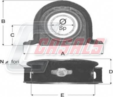 Casals ST35 - Подшипник карданного вала, центральная подвеска autospares.lv