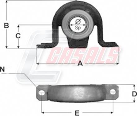 Casals ST75 - Подшипник карданного вала, центральная подвеска autospares.lv