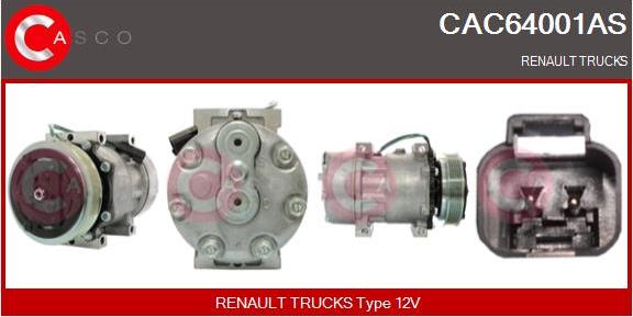 Casco CAC64001AS - Компрессор кондиционера autospares.lv