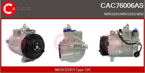 Casco CAC76006AS - Компрессор кондиционера autospares.lv