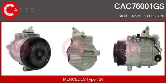 Casco CAC76001GS - Компрессор кондиционера autospares.lv