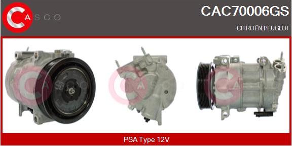 Casco CAC70006GS - Компрессор кондиционера autospares.lv